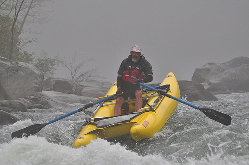 Mango in the Oar Rig, going solo without Max K.